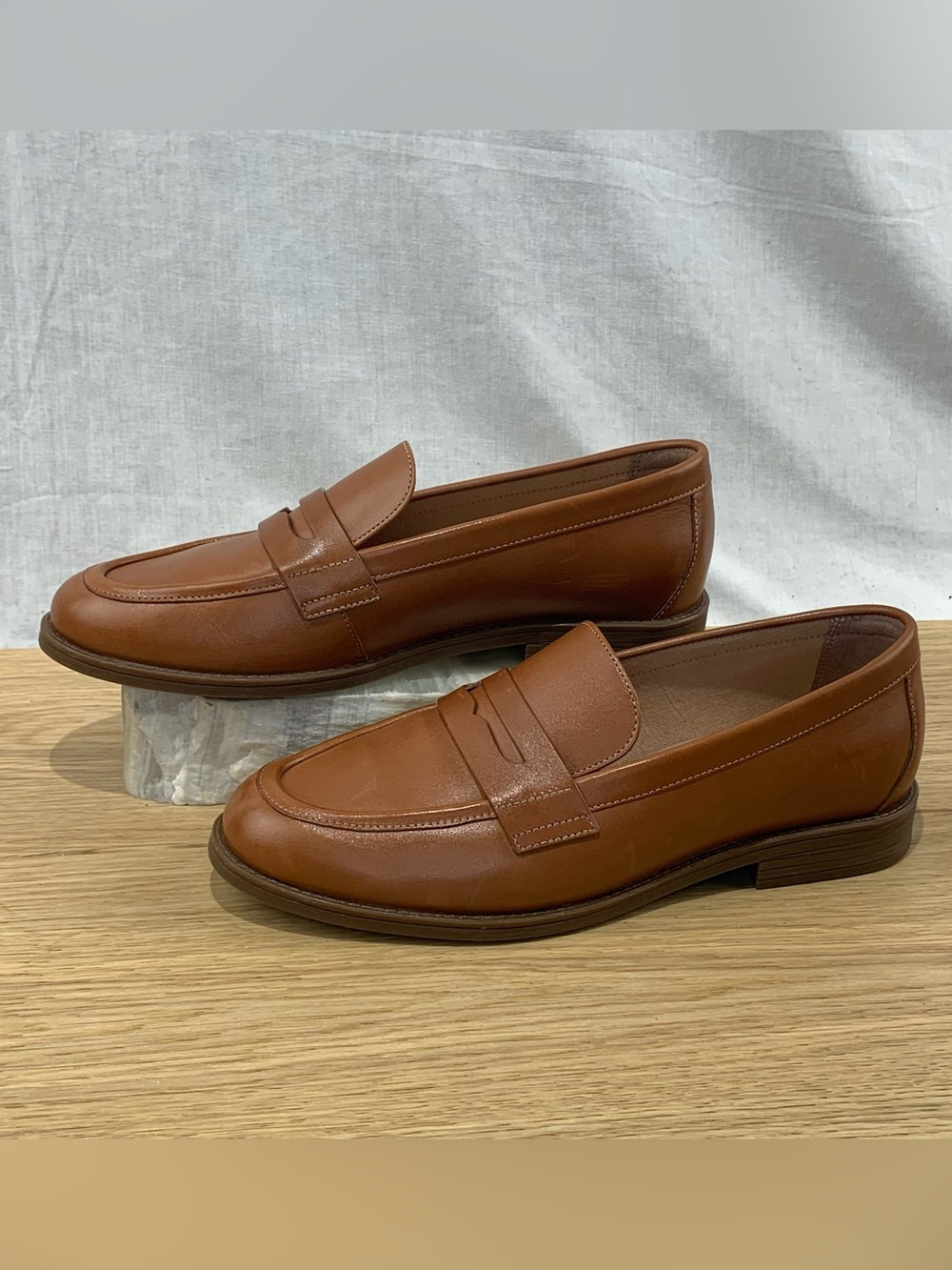 Cole Haan Women’s Size 6.5 B British Tan Leather Haverhill Penny Loafers Shoes